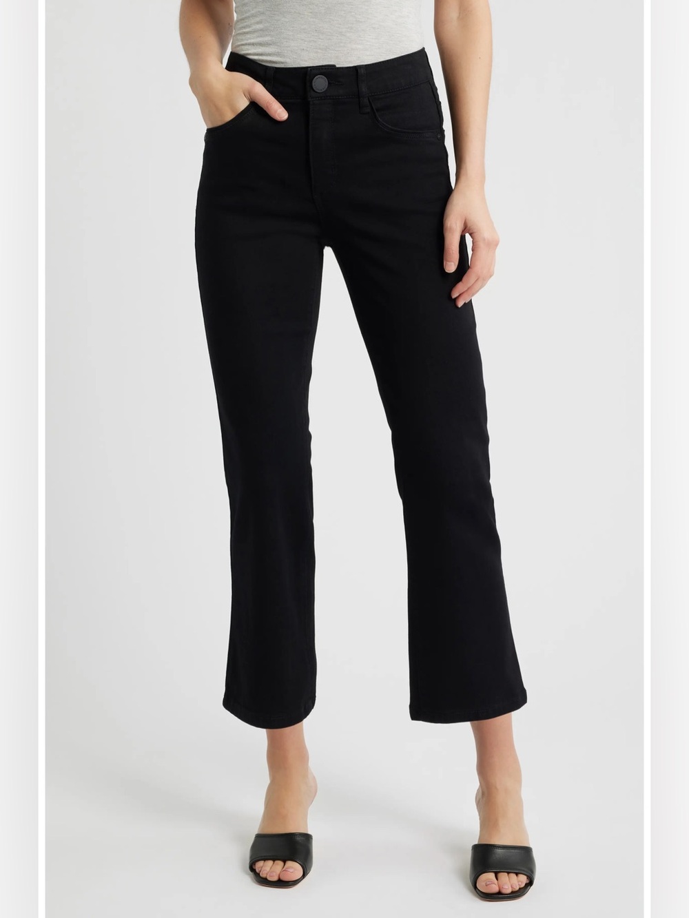 Wit & Wisdom Bennett Straight Leg Cropped Jeans Black Stretch Women's - Size 2